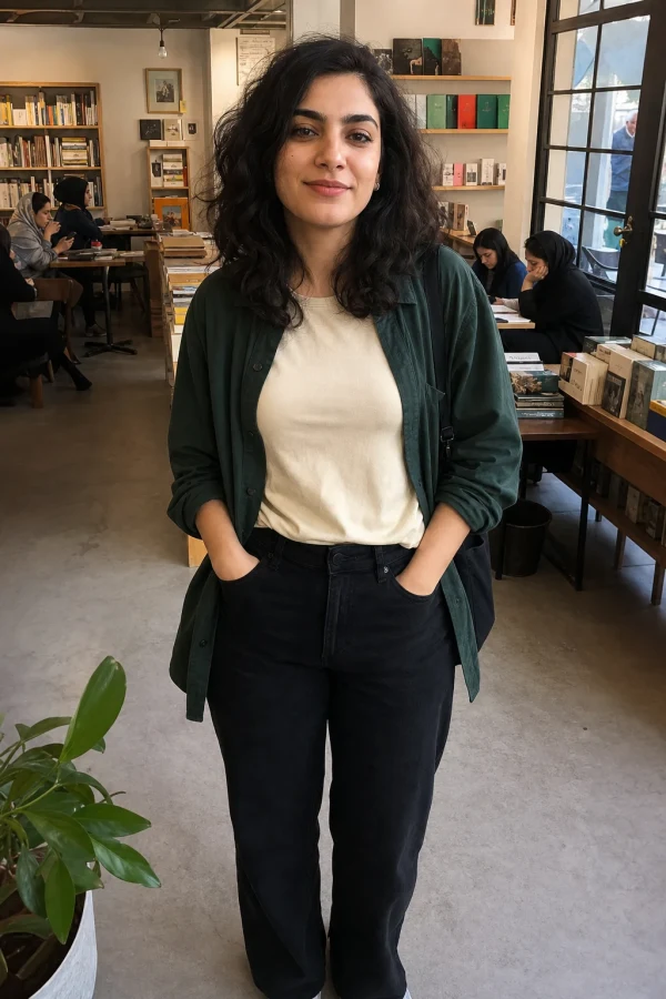 Darya at an independent Tehran art-book shop